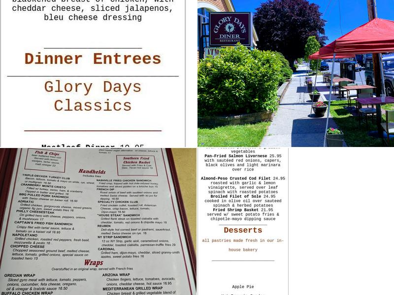 Glory Days Diner Menu