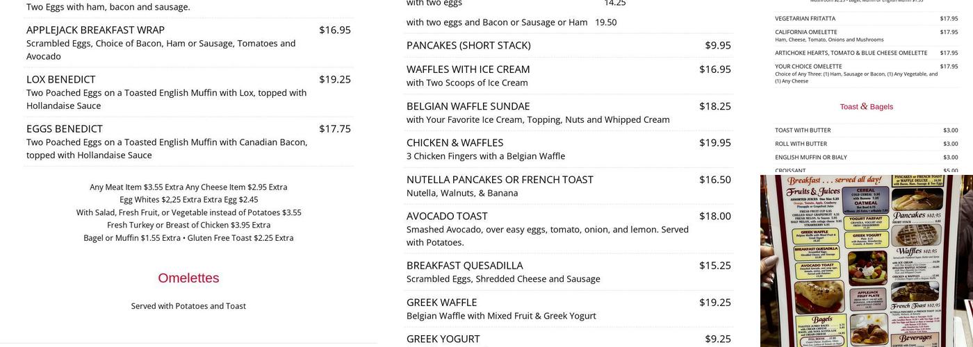 Applejack Diner Menu