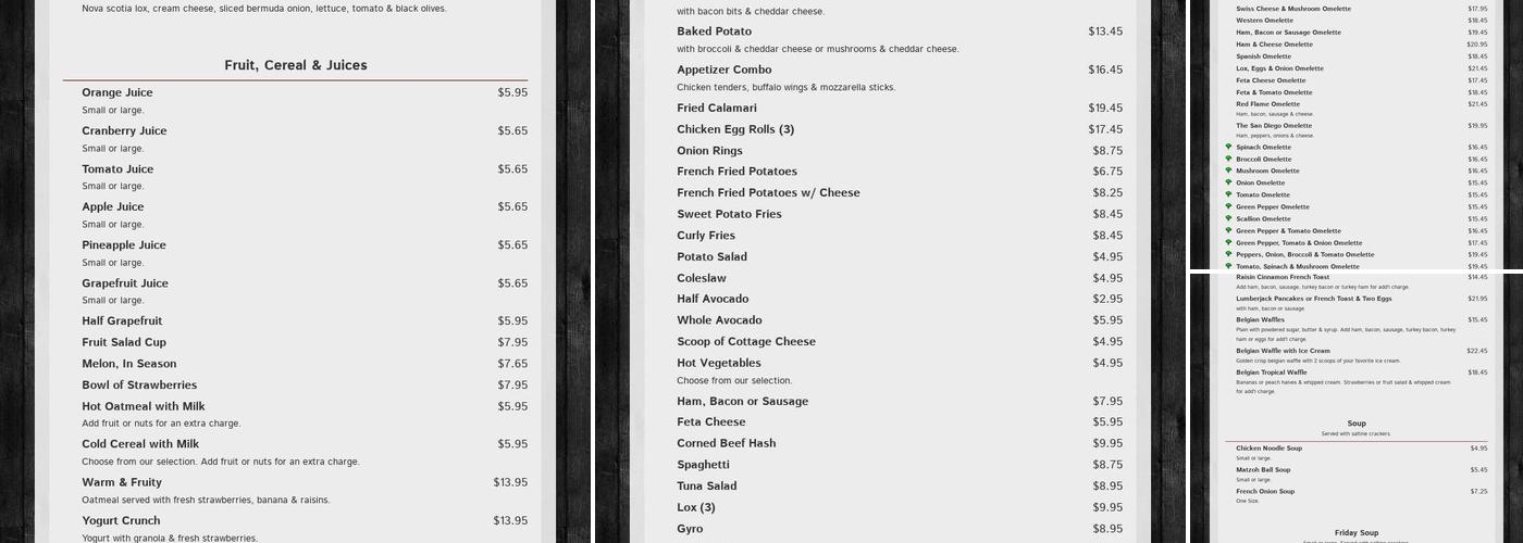 The Red Flame Menu