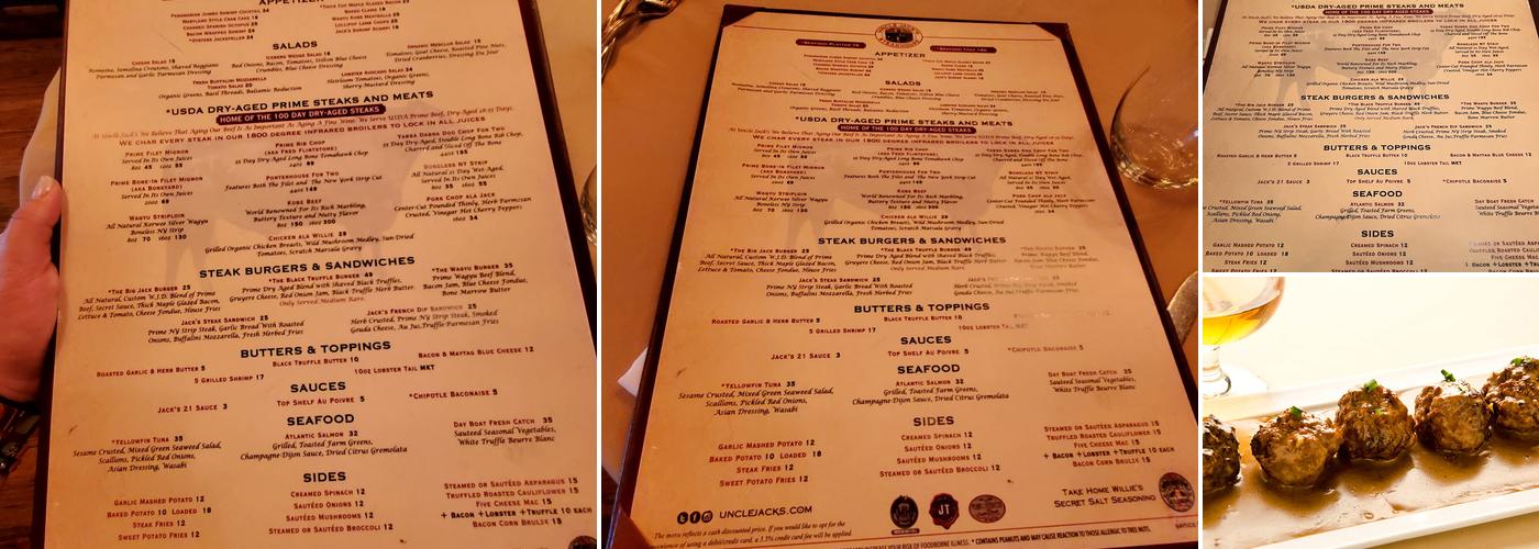 Uncle Jack's Menu