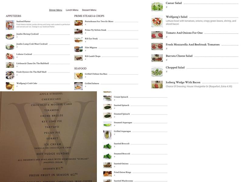 Wolfgang's Steakhouse Menu