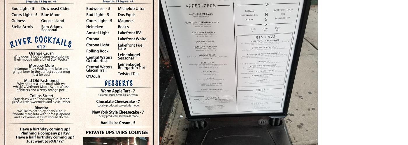 Mad River Bar & Grille Menu