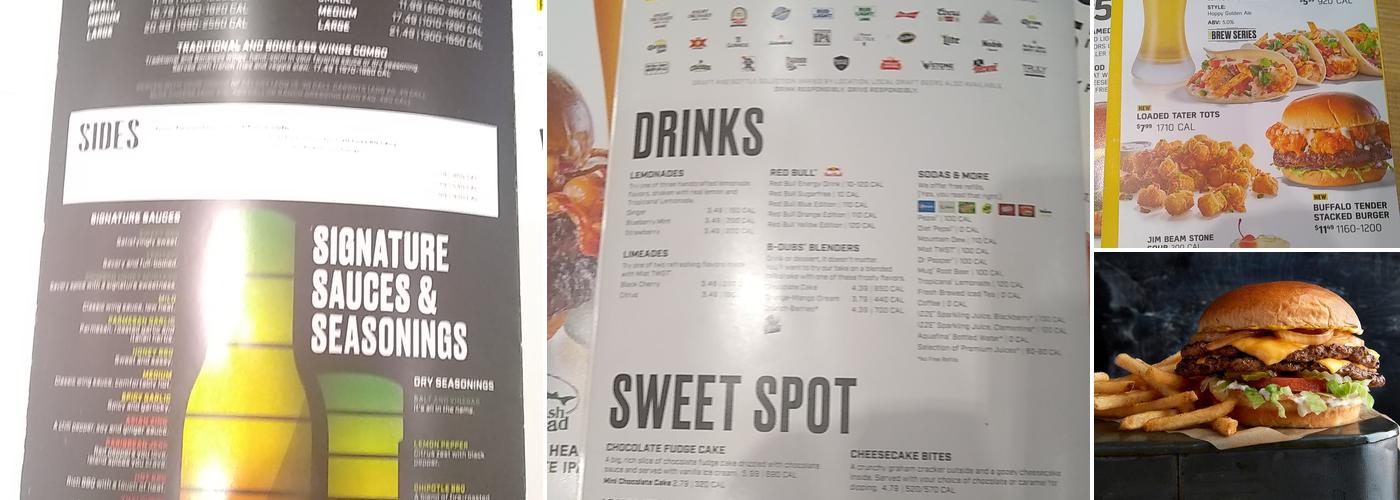 Buffalo Wild Wings Menu
