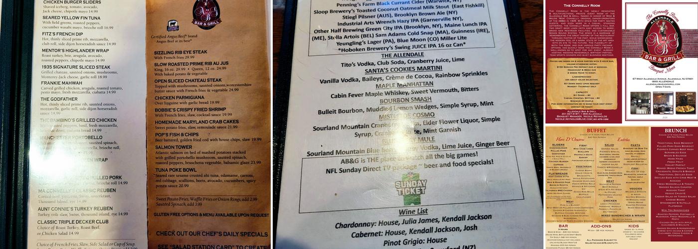 Allendale Bar & Grill Menu