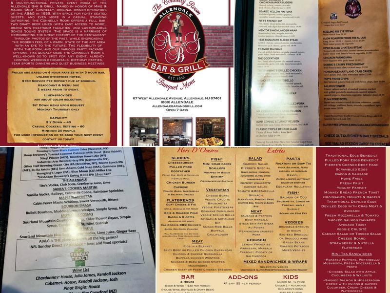 Allendale Bar & Grill Menu