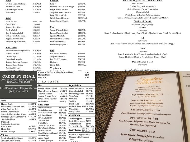 Six Thirteen Menu