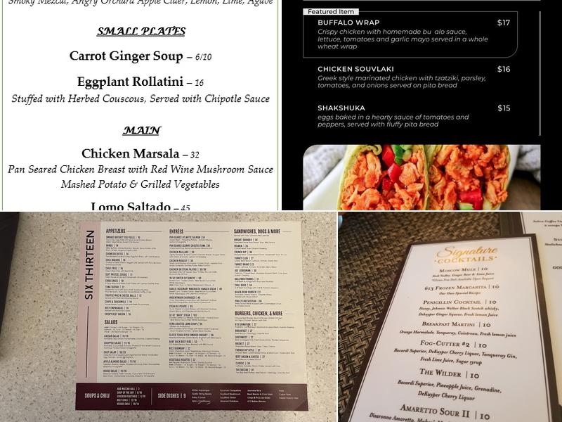 Six Thirteen Menu
