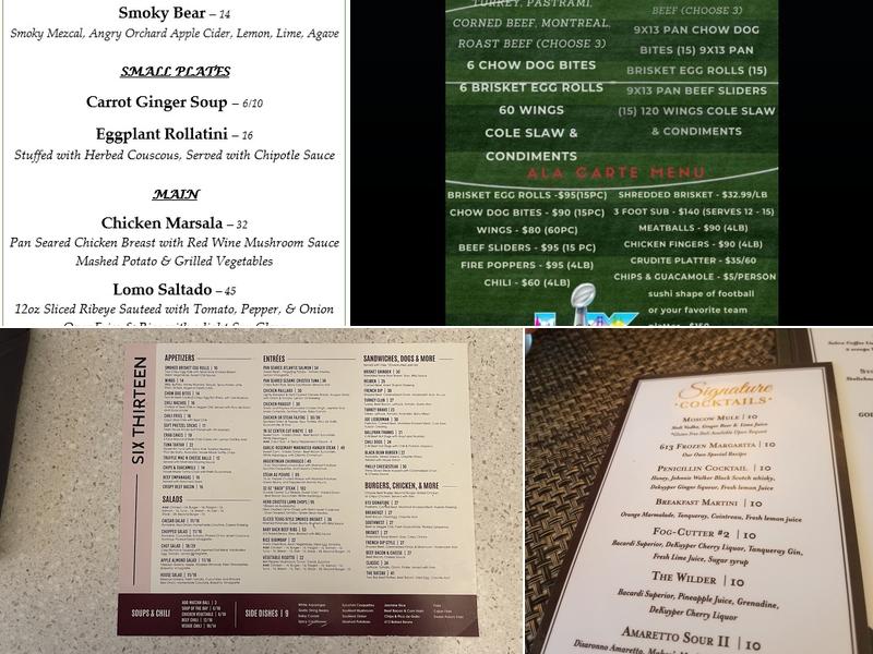 Six Thirteen Menu
