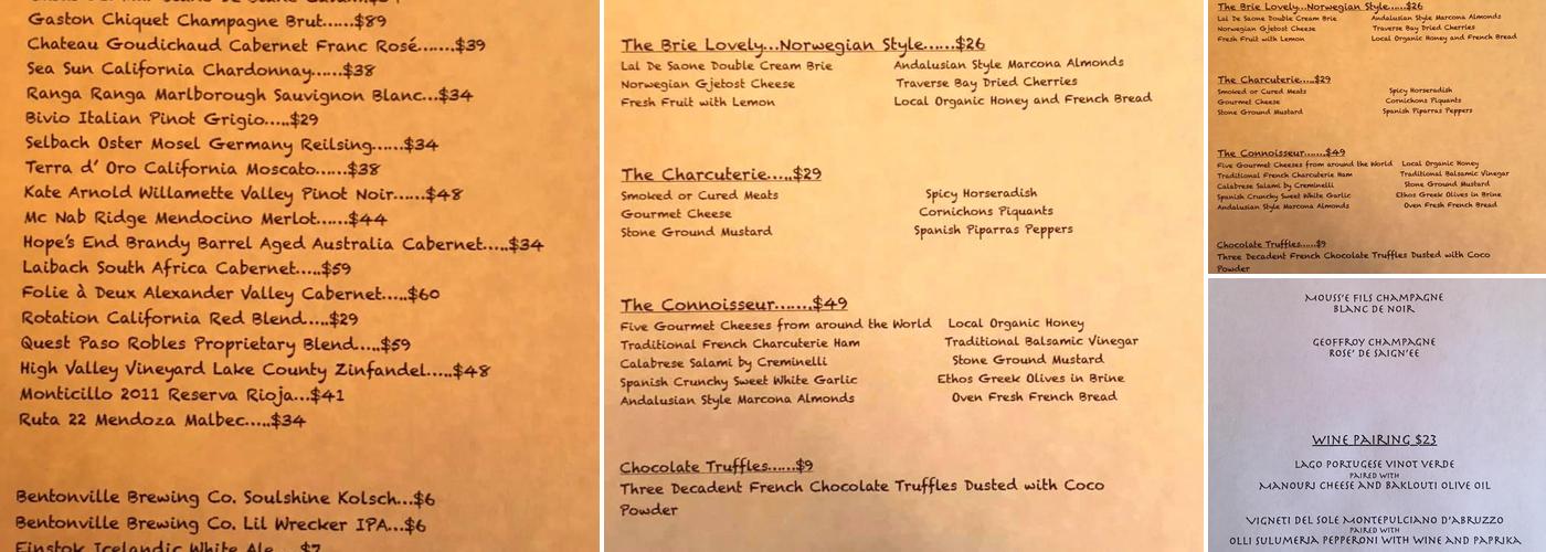 The Stonehouse Menu