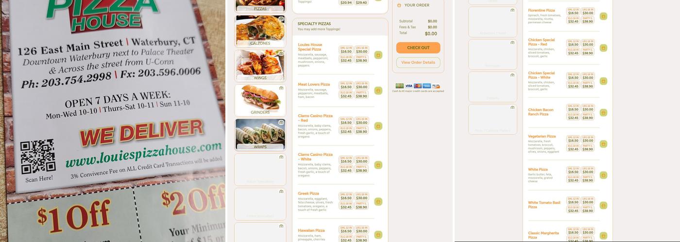 Louie's Pizza House Menu