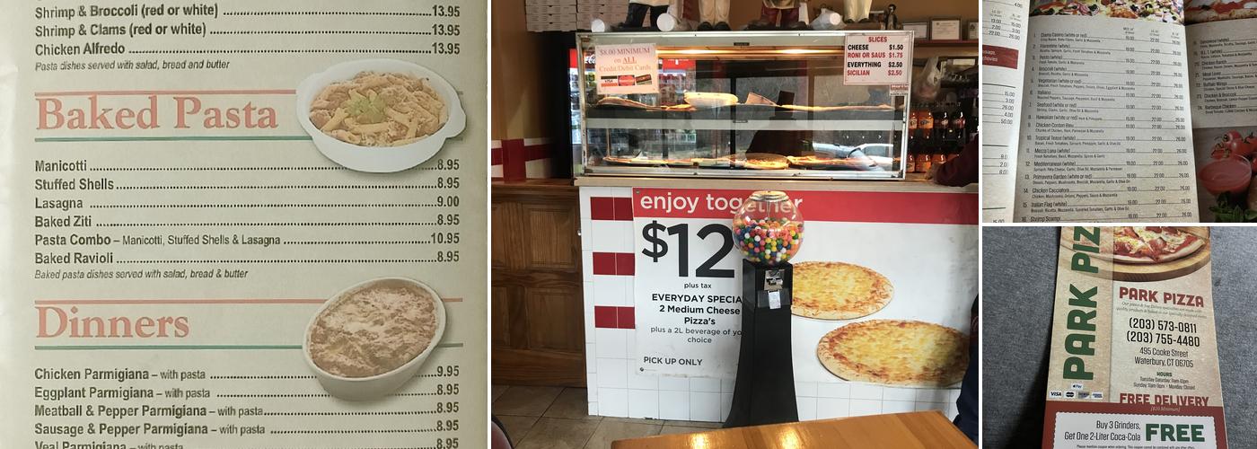 Park Pizza Menu