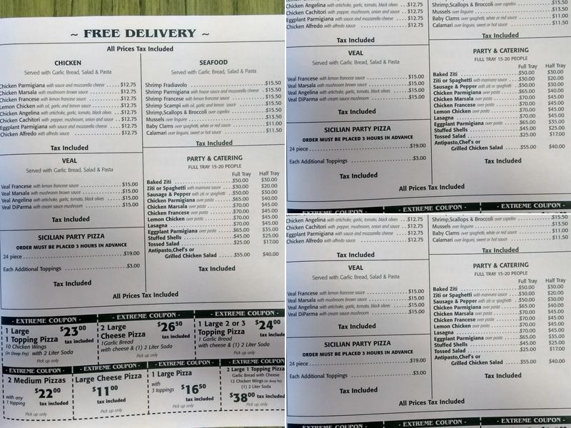 DiParma Pizza Menu