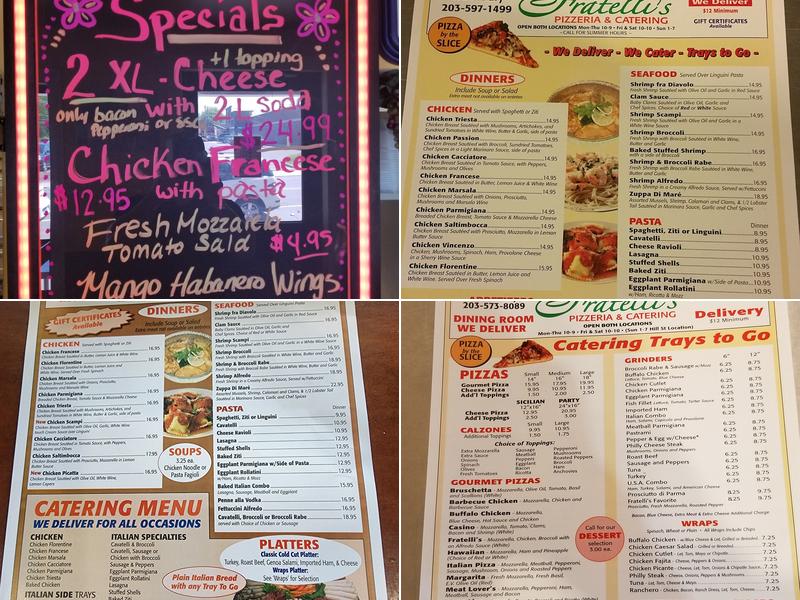 Fratelli's Pizzeria & Catering Menu