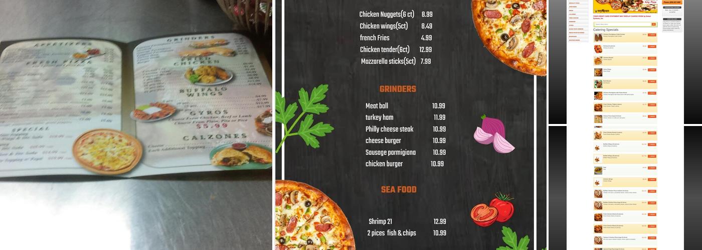 King Pizza Menu