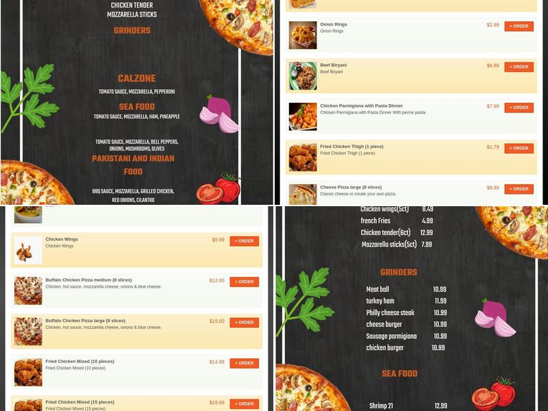 King Pizza Menu