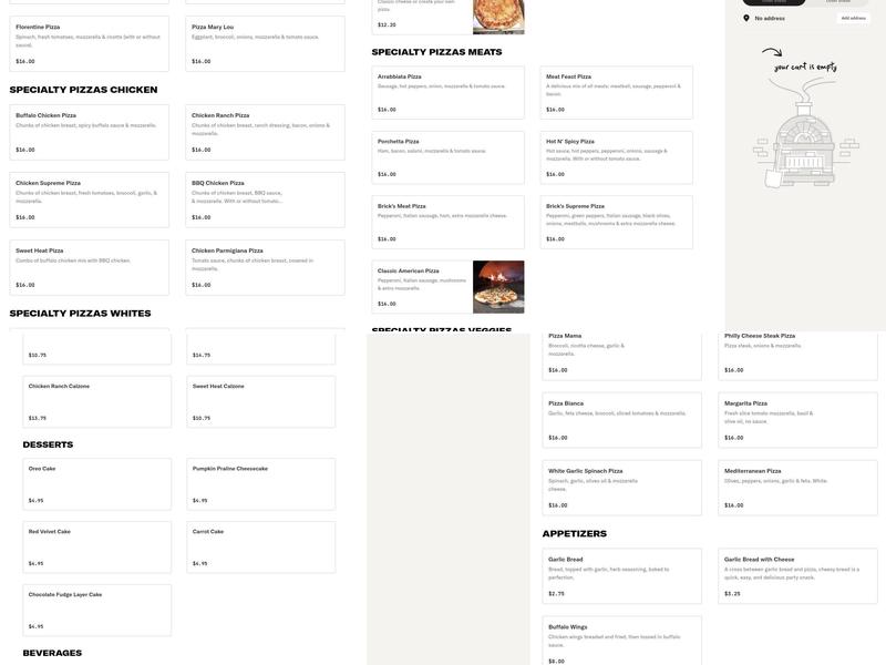 Wolcott Pizza Wood Fired Brick Oven Menu