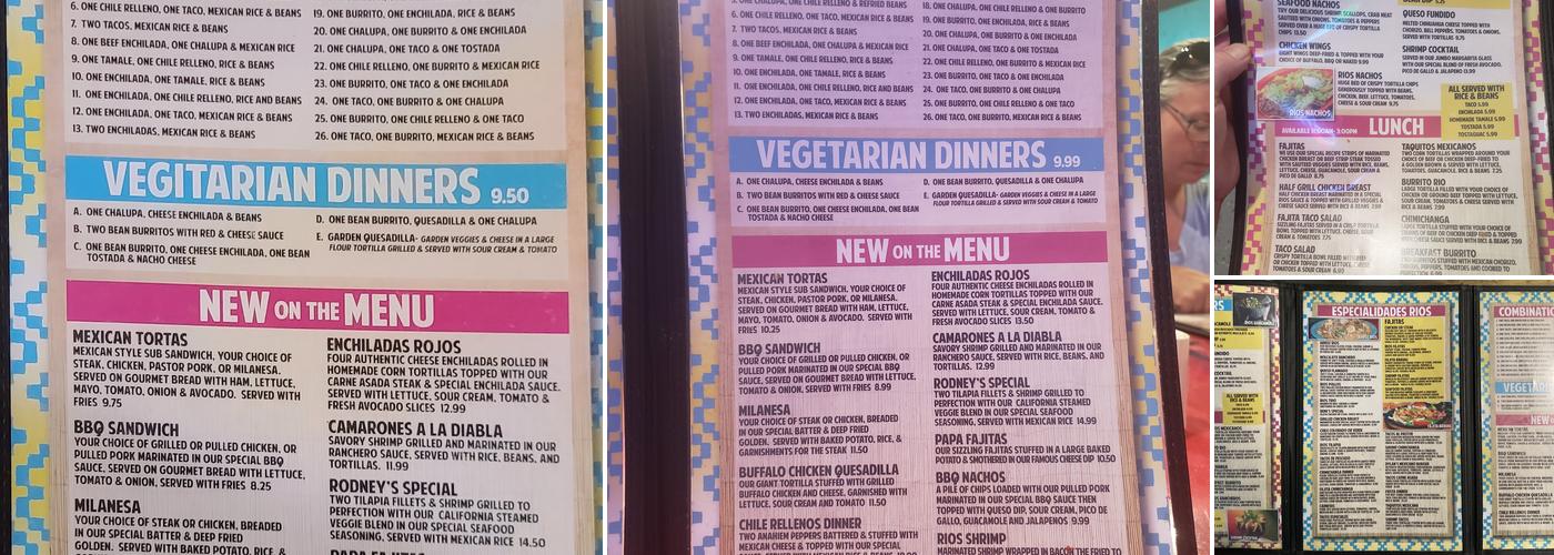 Dos Rios Mexican Grill Menu