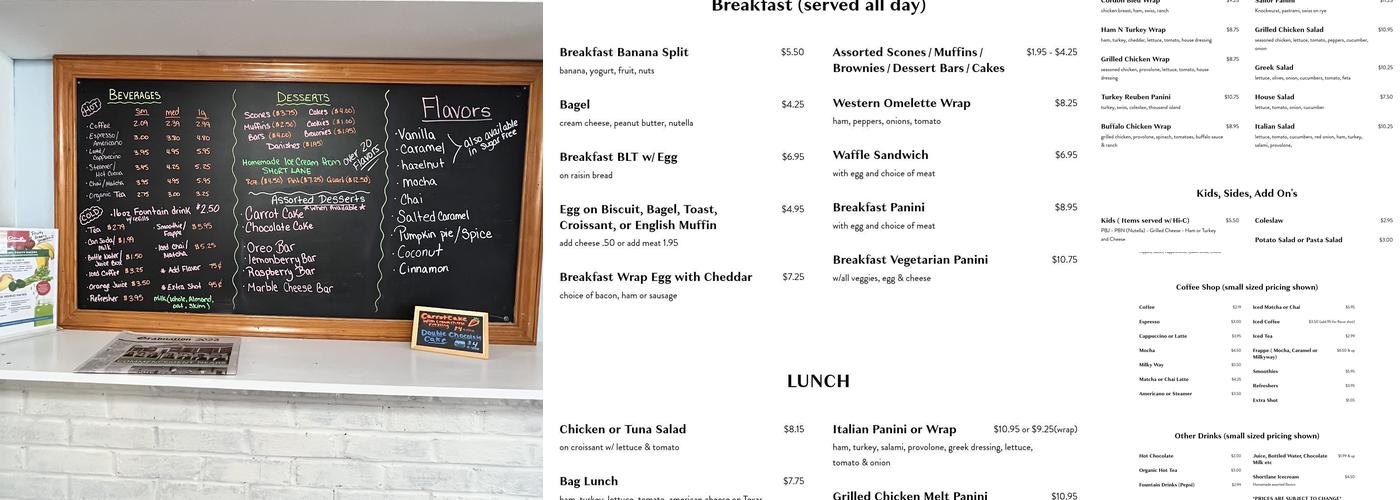 Cafe By the Bay Menu