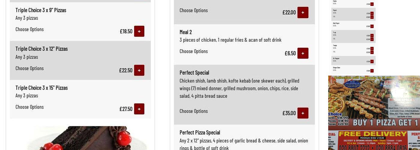 Perfect Kebab Pizza Menu