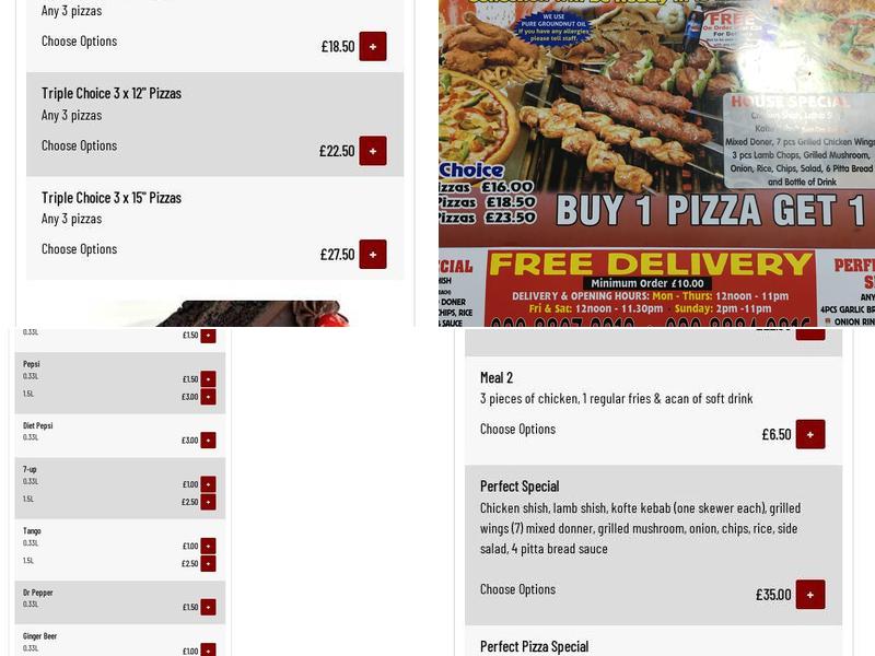 Perfect Kebab Pizza Menu