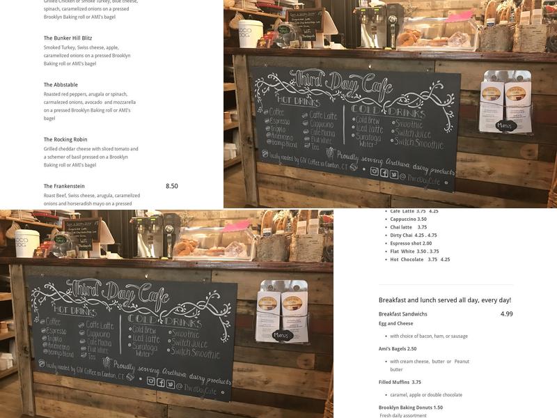 Third Day Cafe Menu
