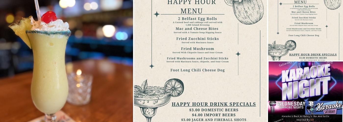 Baileys Café Menu