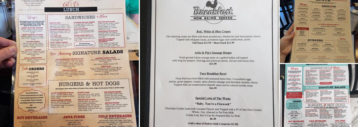 Parkside Cafe Menu