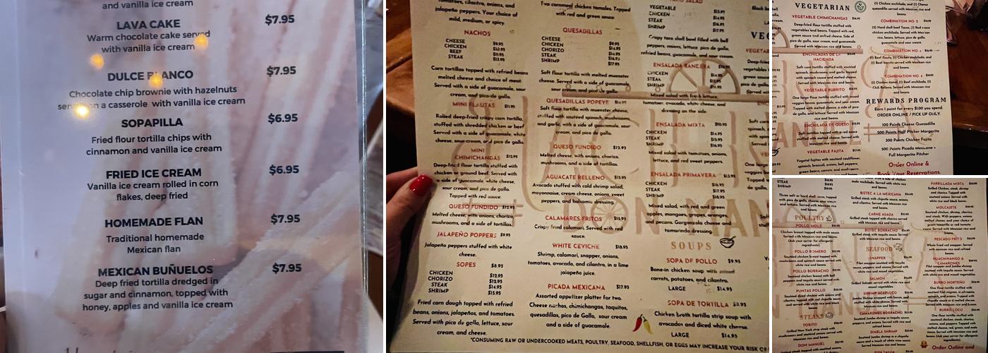 Hacienda Don Manuel Menu