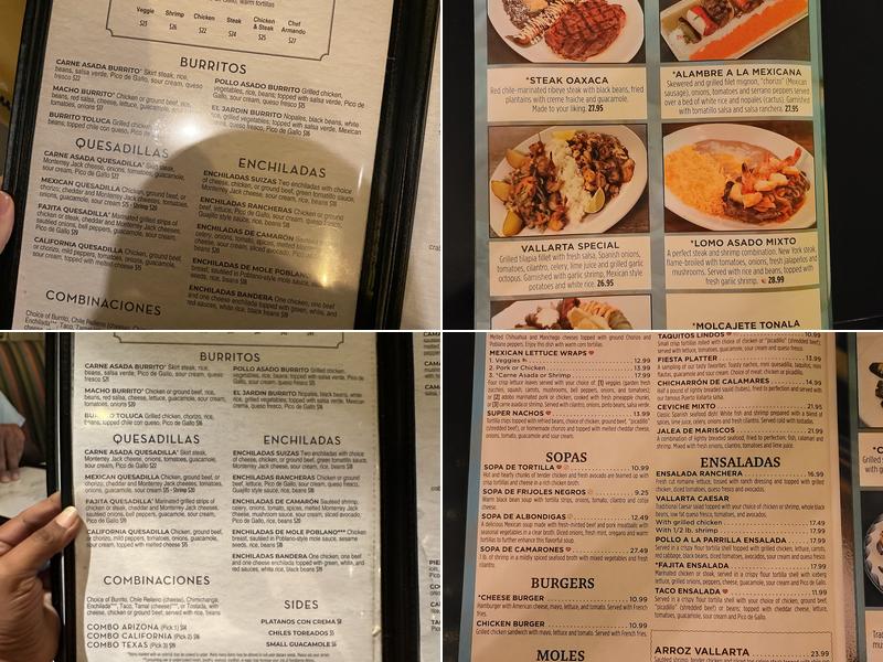 Puerto Vallarta Danbury Menu