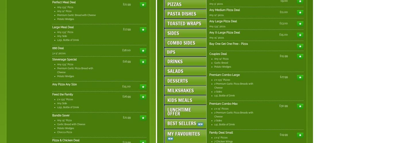 Perfect Pizza (Stevenage) Menu