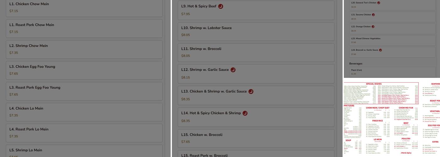 Sun Kee Kitchen Menu