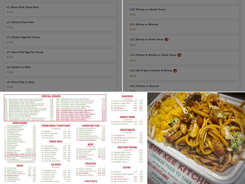 Sun Kee Kitchen Menu