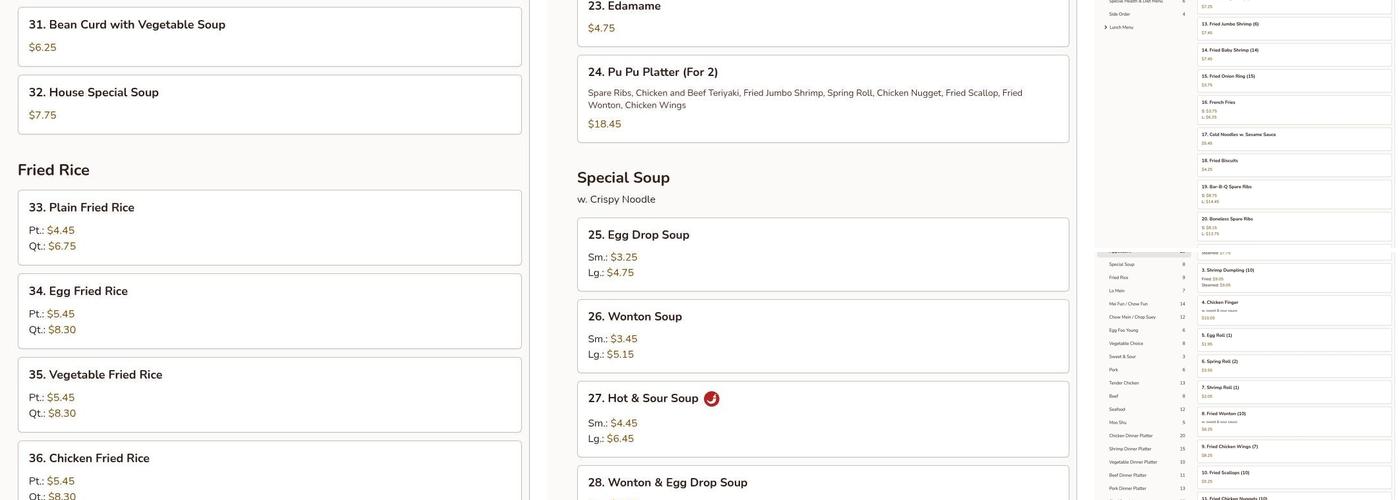 China Town Kitchen Menu