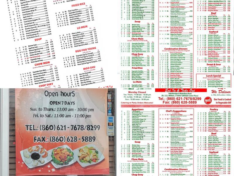 Young Young Chinese Buffet Menu