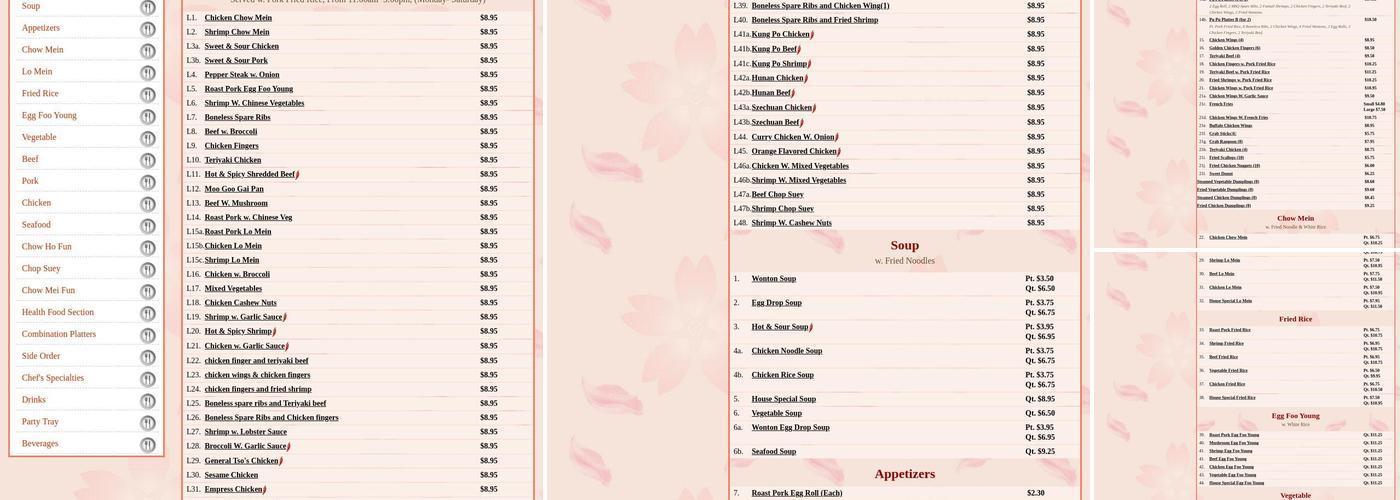 NICE CHINESE RESTAURANT Menu