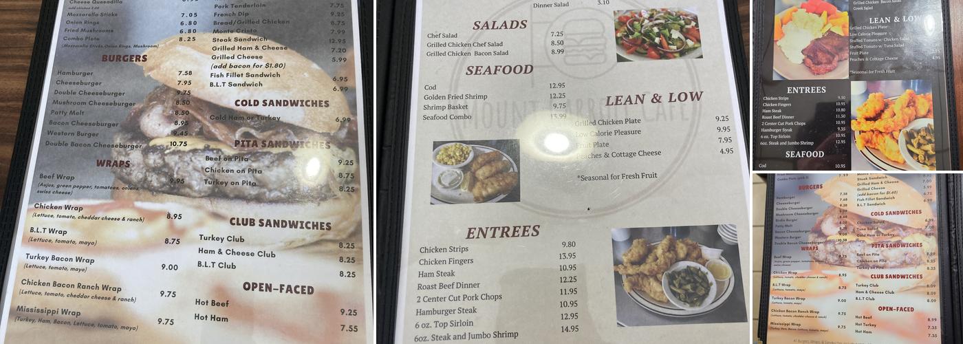 Mt Carroll Cafe Menu