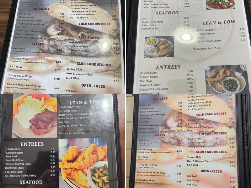 Mt Carroll Cafe Menu