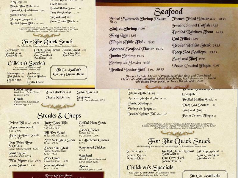 Forest Inn Menu
