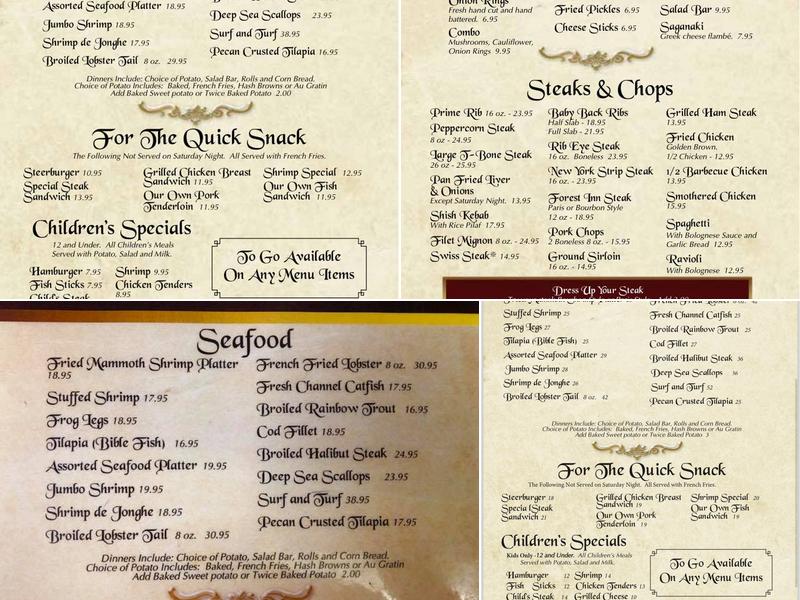 Forest Inn Menu
