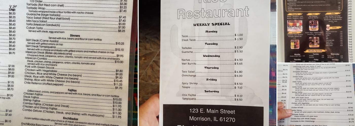 Original Taco Menu