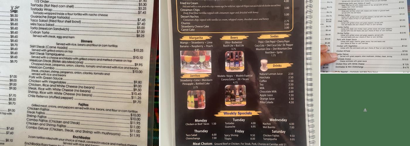 Original Taco Menu