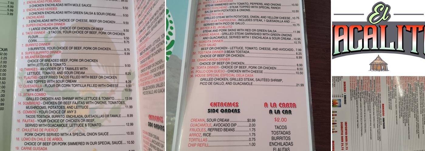 El Jacalito Menu