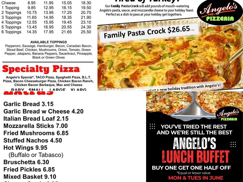 Angelo's II Menu