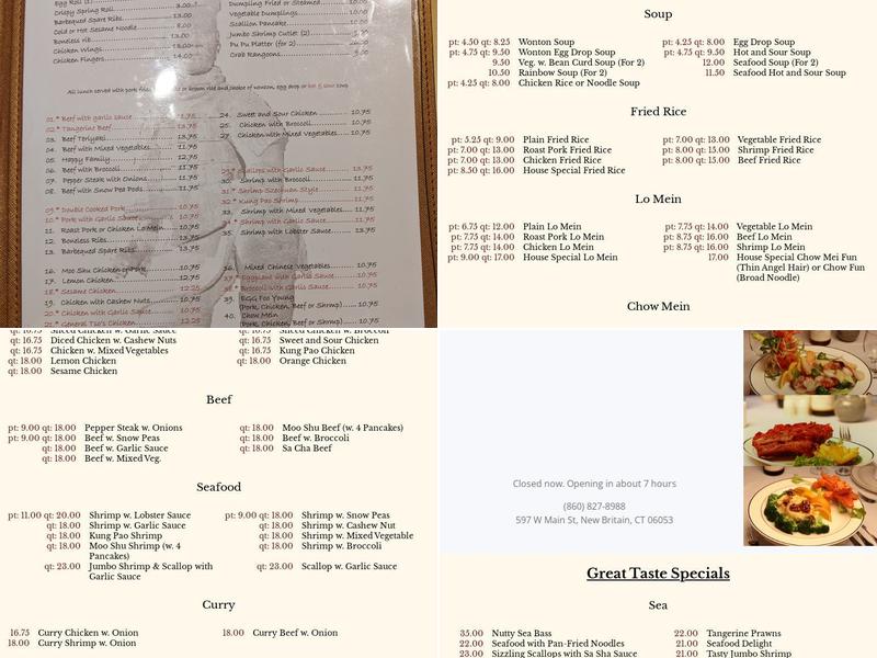 Great Taste Chinese Restaurant Menu