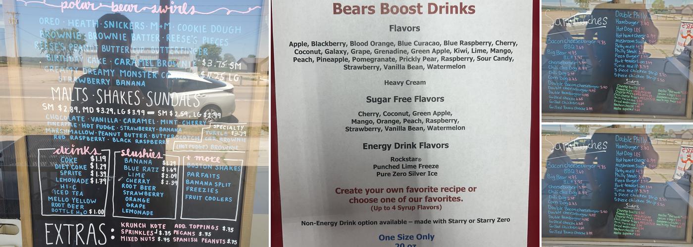 Bears Drive-Inn Menu