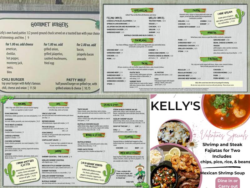 Kelly's Restaurant and Lounge Menu