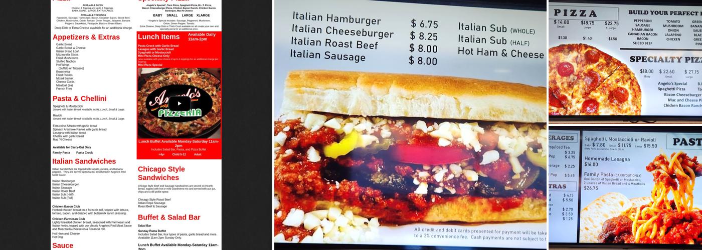 Angelo's Pizzeria Menu