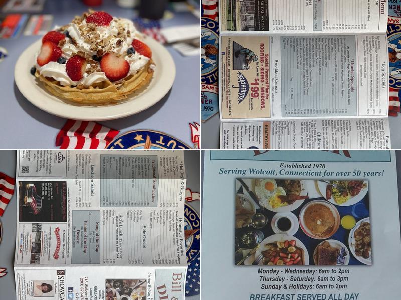 Bill & Sam's Diner Menu