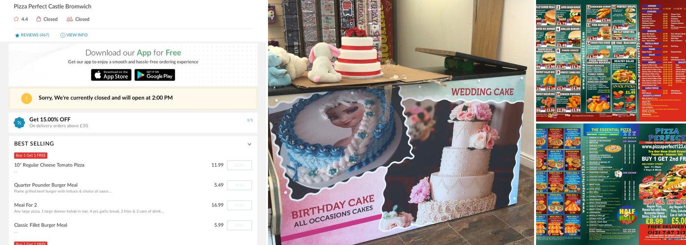 Pizza Perfect Castle Bromwich Menu