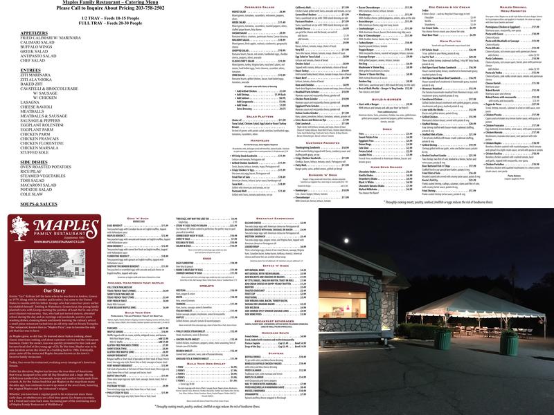 Maples Family Restaurant Menu
